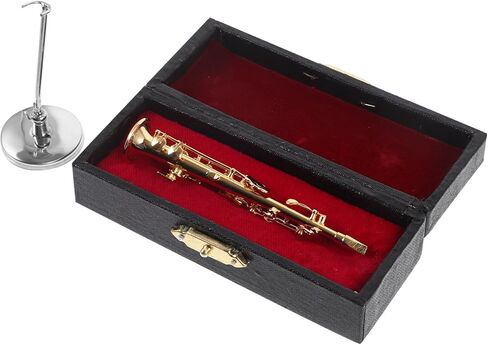 Homsfou Miniature Saxophone Model Decor Decor for Home Mini Musical Audaction With Stand and Leather Box Thread لمحبي الموسيقى وعشاق الألعاب المصغرة in Kuwait