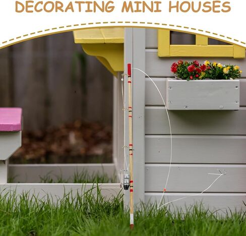 Garneck 2pcs Dollhouse Miniature Fishing Rod Realistic Small Fishing Poles Model for Kids DIY Micro Landscape Fairy Garden Decoration Dollhouse Furniture in Saudi Arabia