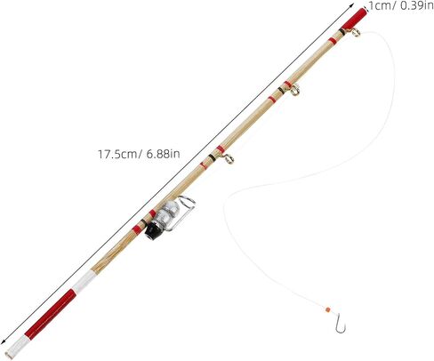 Garneck 2pcs Dollhouse Miniature Fishing Rod Realistic Small Fishing Poles Model for Kids DIY Micro Landscape Fairy Garden Decoration Dollhouse Furniture in Saudi Arabia