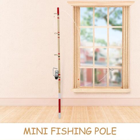 Garneck 2pcs Dollhouse Miniature Fishing Rod Realistic Small Fishing Poles Model for Kids DIY Micro Landscape Fairy Garden Decoration Dollhouse Furniture in Saudi Arabia