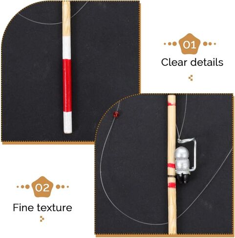 Garneck 2pcs Dollhouse Miniature Fishing Rod Realistic Small Fishing Poles Model for Kids DIY Micro Landscape Fairy Garden Decoration Dollhouse Furniture in Saudi Arabia