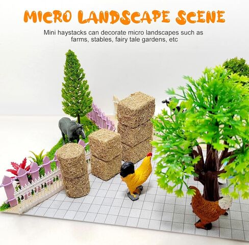 Doitool 12 PCS Mini Hay Bales ، Miniature Hay Colls ، Dollhouse Haystack Accessories ، Diy Sand Table Decor in Kuwait