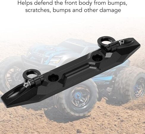 RC Car Front Bumper, 1/10 Scale Aluminum Bumper with U Hook Compatible with E 2.0 (Black) in Saudi Arabia