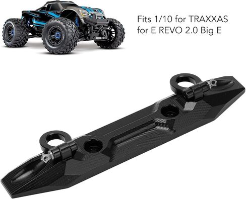RC Car Front Bumper, 1/10 Scale Aluminum Bumper with U Hook Compatible with E 2.0 (Black) in Saudi Arabia