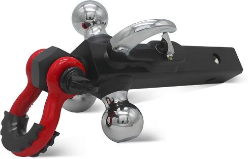 Trailer Hitch Ball Mount with Tow Shackle and 3/4" Hitch Pin Clip for Heavy Duty Trucks, SUVs, and Cars, Multifunctional 2 in 1 Hitch Mount Fits 2Inch Hitch Receiver in Saudi Arabia