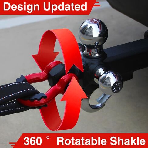 Trailer Hitch Ball Mount with Tow Shackle and 3/4" Hitch Pin Clip for Heavy Duty Trucks, SUVs, and Cars, Multifunctional 2 in 1 Hitch Mount Fits 2Inch Hitch Receiver in Saudi Arabia