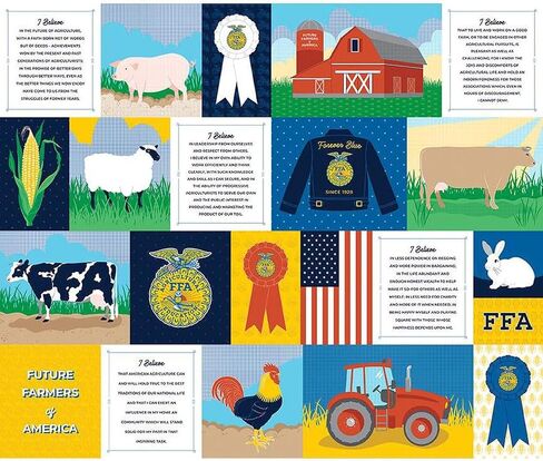 Riley Blake FFA Forever Blue 2 - P15856 Panel 36" FFA Patchwork - Cotton Quilting Fabric in Saudi Arabia