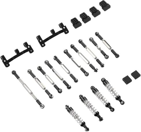 Upgrade Spare Parts Aluminum Alloy RC Car Pull Rod Kit Replacement RC Car Upgrade Part for WPL C24 C14 C14K C24K RC Car (Black), ZAWELIYOnq9sgmd6fi-12 in Saudi Arabia