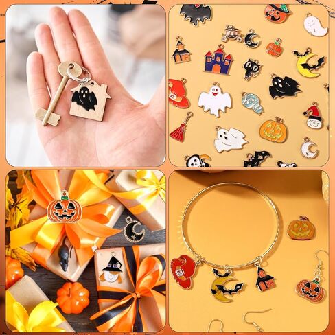 93pcs سحر الهالوين ، مينا هالوين المعلقات اليقطين الساحرة قبعة شبح العنكبوت سحر القمر لصالح سوار DIY الصنع المجوهرات وصنع الزخرفة in Saudi Arabia