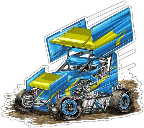 Sprint Car Racing Dirt Race Pumper Vinyl Sticker Decal Sticklecles Motorcycle Screping Good for Laptop Pumper Skateboard Luggage Sticker for Truck Hardhat Stickers for Men 5 "X4.5" SF77 in Saudi Arabia
