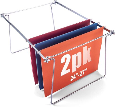 Officemate Hanging File Frames, Letter Size, Rails fits 24 to 27, Files Cabinet, Steel, 2 Sets (91999) , Silver in Kuwait