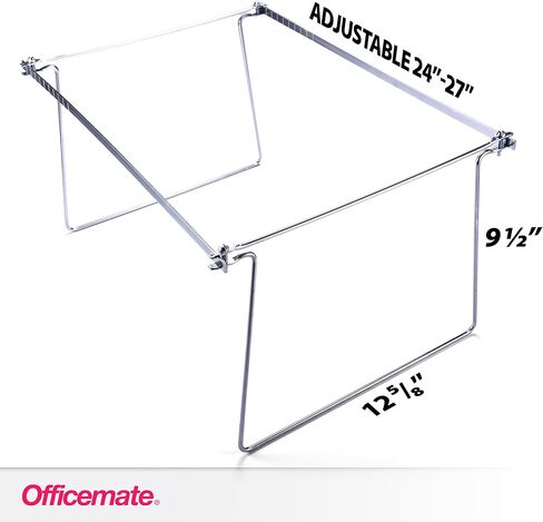 Officemate Hanging File Frames, Letter Size, Rails fits 24 to 27, Files Cabinet, Steel, 2 Sets (91999) , Silver in Kuwait