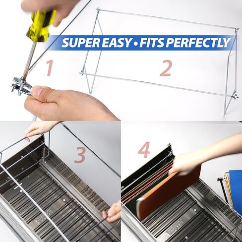 Officemate Hanging File Frames, Letter Size, Rails fits 24 to 27, Files Cabinet, Steel, 2 Sets (91999) , Silver in Kuwait