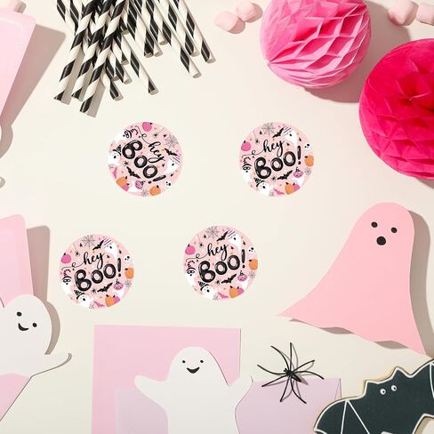Whaline 500 Pcs Halloween Stickers Label Roll Boo Ghost Pumpkin Bat Self-Adhesive Sticker Decals for Party Craft Scrapbook Envelope Decorations in Saudi Arabia