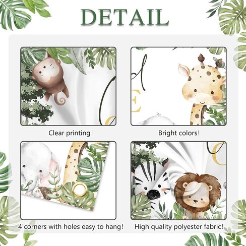 Avezano Wild One Banner for Boys Jungle Animals Wild One Birthday Party Decorations Backdrop Safari Theme 1st Birthday Party Banner Supplies (6x3.6ft) in Saudi Arabia