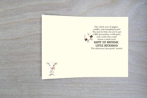 Red Door Inspirations First Birthday Greeting Card, Includes Single Card and Envelope (1st Rodeo) in Kuwait