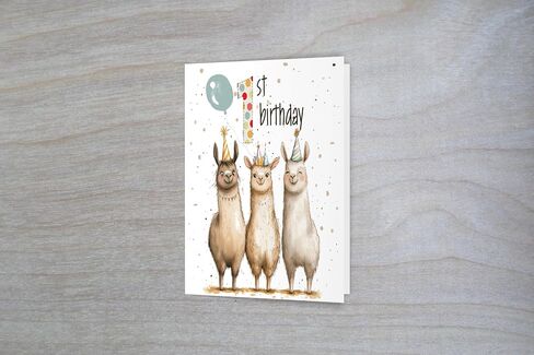 Red Door Inspirations First Birthday Greeting Card, Includes Single Card and Envelope (1st Rodeo) in Kuwait