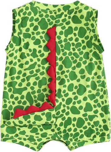FEIBEL Baby Cute Cartoon Animal Onesie Baby Boys Girls Sleeveless Round Neck Romper One-Piece Shorts Jumpsuit in Saudi Arabia