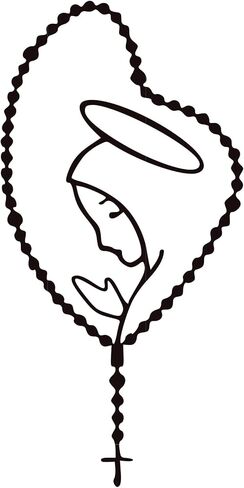 3 PCS Virgin Mary Rosary Car Vinyl Scal Dentical Pumper Stickers (Black) in Saudi Arabia