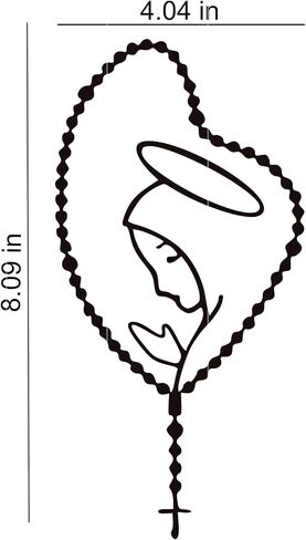3 PCS Virgin Mary Rosary Car Vinyl Scal Dentical Pumper Stickers (Black) in Saudi Arabia