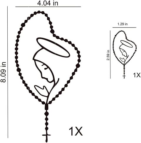 3 PCS Virgin Mary Rosary Car Vinyl Scal Dentical Pumper Stickers (Black) in Saudi Arabia