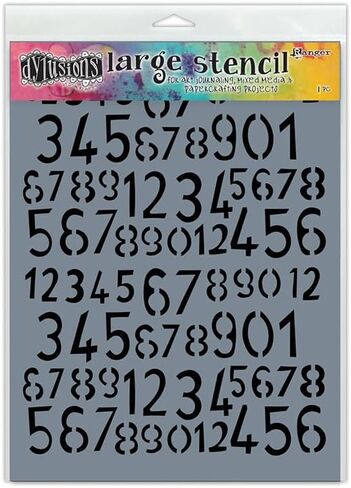 Dylusions Stencils. Mini. Old School Numbers in Saudi Arabia