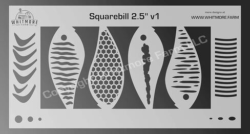 Whitmore Farm LLC Squarbill Fishing Fishing Stencil #1-2.5 Inch in Kuwait