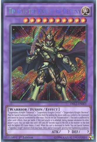 YuGiOh : DRL2-EN001 1st Ed Timaeus the Knight of Destiny Secret Rare Card - ( Dragons of Legend 2 Yu-Gi-Oh! Single Card ) by Deckboosters in Saudi Arabia