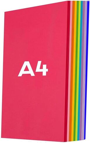 Vibrant Color A4 Origami Paper - 100 Sheets, 10 Assorted Colors - Acid-Free, Printer-Friendly Craft Paper for Kids Art, DIY Projects & Scrapbooking in Saudi Arabia
