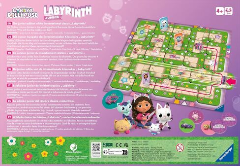 Ravensburger Gabby’s Dollhouse Labyrinth Junior Board Game | إشراك دعابة الدماغ للأطفال والعائلات | لعبة ألغاز Moze Moze الكلاسيكية | يضم شخصيات دمية غابي المفضلة | الأعمار 4+ in Saudi Arabia