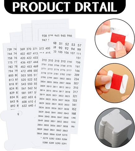 Marspark 1300 Pcs Floss Number Stickers Cardboard Floss Bobbin Set with Blank Number Stickers for Wrapping and Storing Stitch Needlework Handmade Thread Supplies in Saudi Arabia