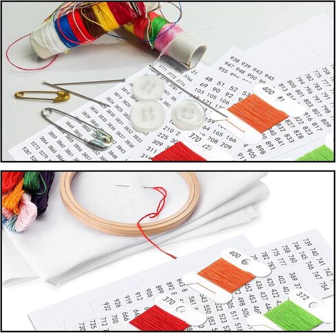 Marspark 1300 Pcs Floss Number Stickers Cardboard Floss Bobbin Set with Blank Number Stickers for Wrapping and Storing Stitch Needlework Handmade Thread Supplies in Saudi Arabia