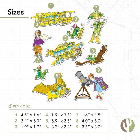 Desert Cactus Magic School Bus Sticker Sheet Vinyl Decal Crew Laptop Water Bottle Car Scrapbook (Type 2) (Version 6) in Saudi Arabia