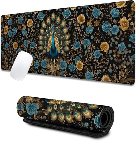 Glowing Jellyfish Large Gaming Desk Mat,Rubber Non-Slip Ethereal Underwater Marine Life Mouse Pad,31.5x11.8x0.12in Extended Ocean Mousepad,Game Lover Mice Pads Gifts,Office Home Deskmat Decor in Saudi Arabia
