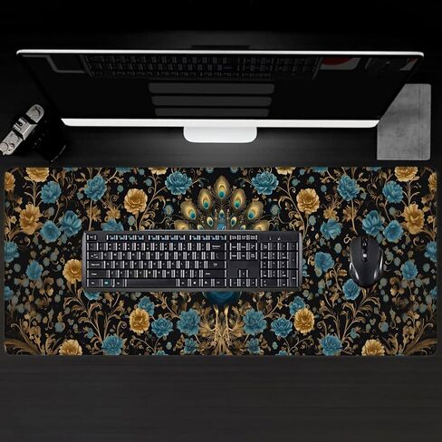 Glowing Jellyfish Large Gaming Desk Mat,Rubber Non-Slip Ethereal Underwater Marine Life Mouse Pad,31.5x11.8x0.12in Extended Ocean Mousepad,Game Lover Mice Pads Gifts,Office Home Deskmat Decor in Saudi Arabia