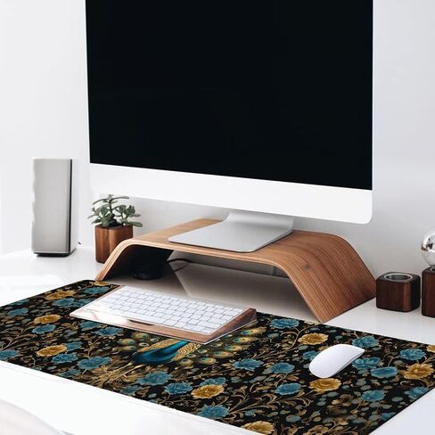 Glowing Jellyfish Large Gaming Desk Mat,Rubber Non-Slip Ethereal Underwater Marine Life Mouse Pad,31.5x11.8x0.12in Extended Ocean Mousepad,Game Lover Mice Pads Gifts,Office Home Deskmat Decor in Saudi Arabia