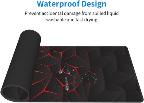 Black and Red Gaming Mouse Pad XL Large Desk Mat Non Slip Rubber Extra Mousepad with Stitched Edges Long Extended Keyboard Pads for Computer Laptop Office Home 31.5'' X 11.8'' in Saudi Arabia