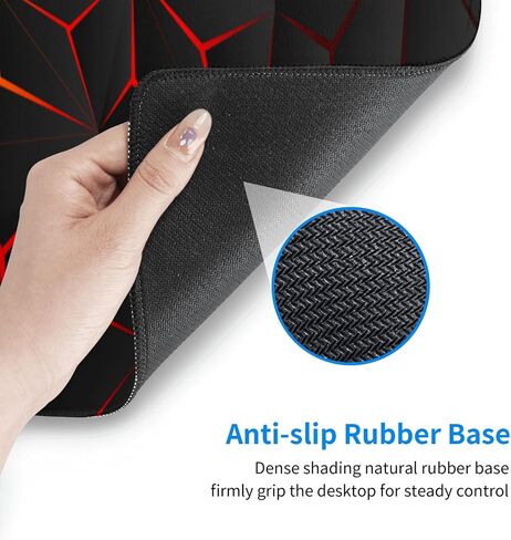 Black and Red Gaming Mouse Pad XL Large Desk Mat Non Slip Rubber Extra Mousepad with Stitched Edges Long Extended Keyboard Pads for Computer Laptop Office Home 31.5'' X 11.8'' in Saudi Arabia
