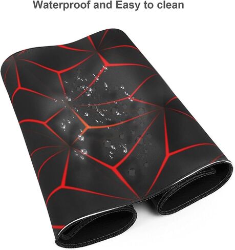Black and Red Gaming Mouse Pad XL Large Desk Mat Non Slip Rubber Extra Mousepad with Stitched Edges Long Extended Keyboard Pads for Computer Laptop Office Home 31.5'' X 11.8'' in Saudi Arabia