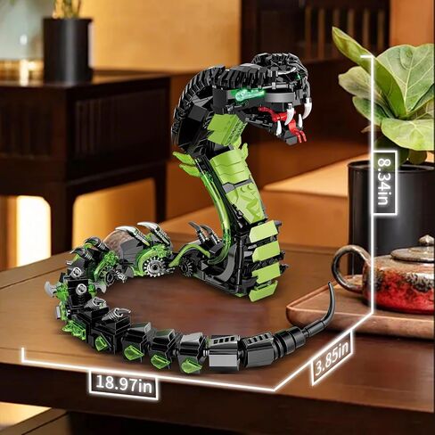 Mechanical Snake Building Set, Ideas Horror Cobra Animal Toy Display Model for Adults, Compatible with Lego Dragon, STEM Gift for Teens Kids Boys Ages 8+ (689 PCS) in Saudi Arabia