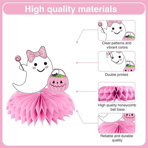 Biswiter 12Psc A Little Boo is Almost Due Baby Shower Centerpieces, Little Boo Baby Shower Decorations, Pink Halloween a Baby is Brewing, Halloween Baby Decorations for Girl in Kuwait