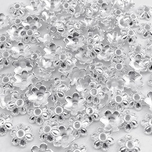 JMassyang 300 PCS 6mm شكل زهرة السليمة المعدنية مرتفعة حبات ميني فضفاضة القبعات حبة السوار لأقراط قلادة DIY حبل المجوهرات صنع ديكور المنزل (الذهب) in Kuwait