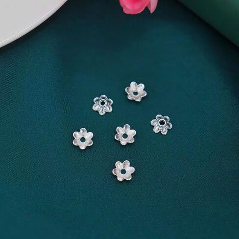 JMassyang 300 PCS 6mm شكل زهرة السليمة المعدنية مرتفعة حبات ميني فضفاضة القبعات حبة السوار لأقراط قلادة DIY حبل المجوهرات صنع ديكور المنزل (الذهب) in Kuwait