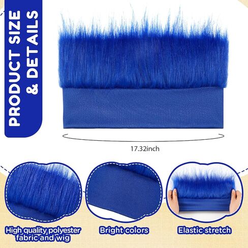 Hairy Headband Fun Wig Crazy Hair Day Accessories Funny Hats Halloween Costumes Outfit Party Favor(Dark Blue,Simple) in Saudi Arabia