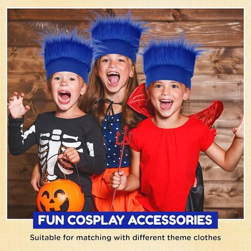 Hairy Headband Fun Wig Crazy Hair Day Accessories Funny Hats Halloween Costumes Outfit Party Favor(Dark Blue,Simple) in Saudi Arabia