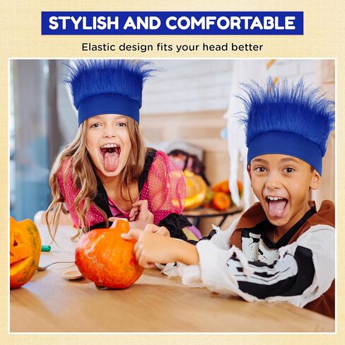 Hairy Headband Fun Wig Crazy Hair Day Accessories Funny Hats Halloween Costumes Outfit Party Favor(Dark Blue,Simple) in Saudi Arabia