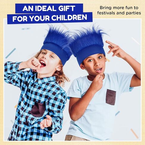 Hairy Headband Fun Wig Crazy Hair Day Accessories Funny Hats Halloween Costumes Outfit Party Favor(Dark Blue,Simple) in Saudi Arabia