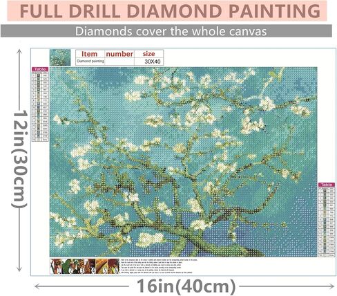 Van Gogh Diamond Painting Kits, 5D Diamond Art Van Gogh Full Drill Painting for Adult DIY Gift Home Decor 30x40cm (1-12) in Saudi Arabia