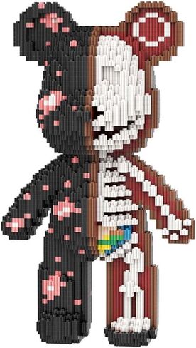 PIANTION Animal Graffiti Skeleton Bear Micro Building Blocks Set(3000PCS XQ034) 12.6in High Series,Gifts Suitable for Adults in Saudi Arabia