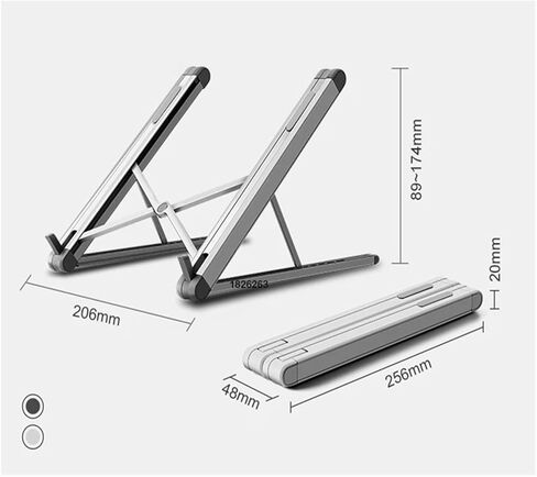 JP-2 Easy Folding Aluminum 11-15.6 Inch Laptop Stand Ultra-Light Desktop Laptop Stand Portable Laptop Stand(Silver) in Kuwait